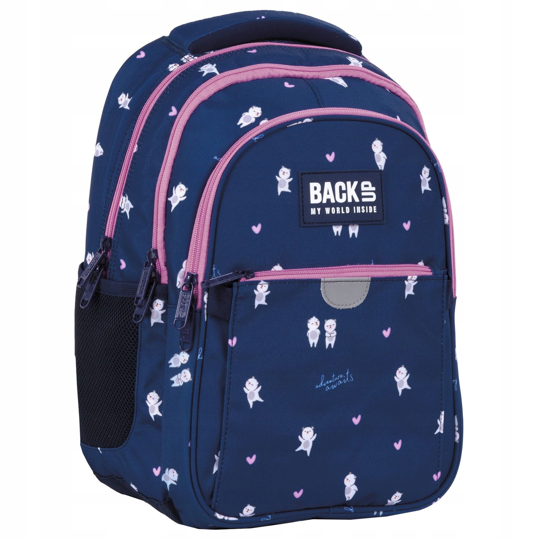Školský batoh BackUP pre dievčatká s motívom Zamilovaných Medveďov